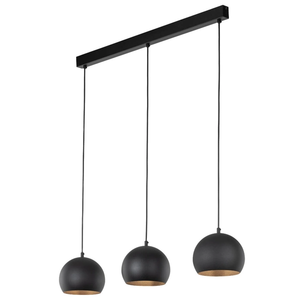 Lampa zwisowa na listwie Zoe 10169 nad stół round kule czarna