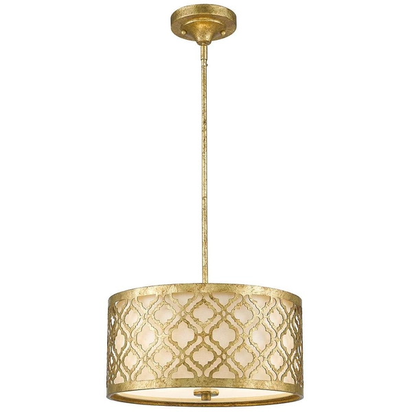 LAMPA wisząca GN-ARABELLA-P-M Elstead GILDED NOLA klasyczna OPRAWA okrągły zwis abażurowy na łańcuchu złoty biały