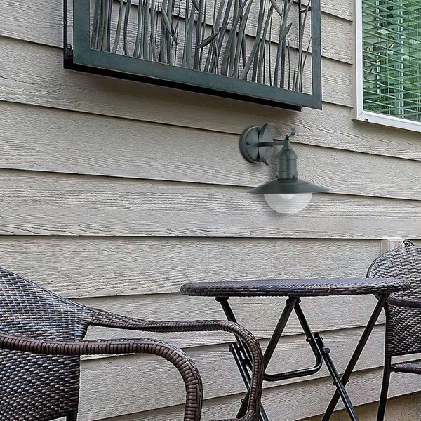 Elewacyjna LAMPA zewnętrzna OSLO 8682 Rabalux metalowa OPRAWA kopuła ścienna industrialna IP44 zielona przezroczysta