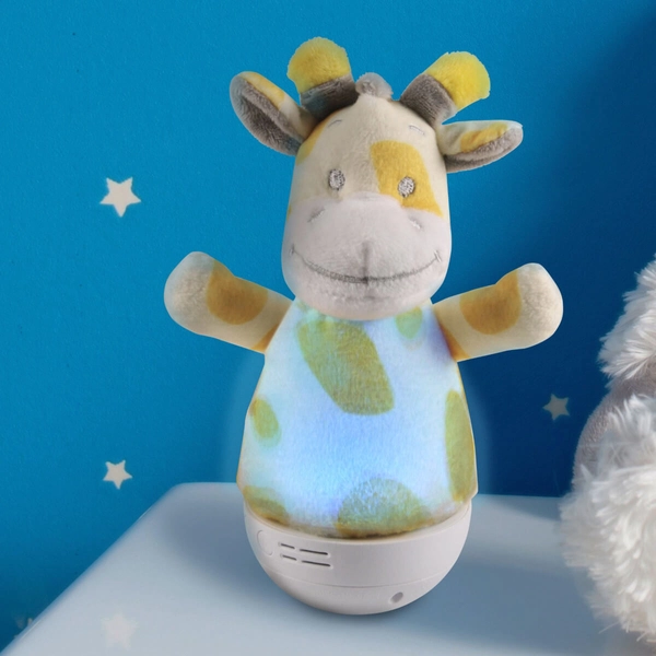 Dziecięca lampka ŻYRAFA 326744 kołysanka RGB animals biały żółty
