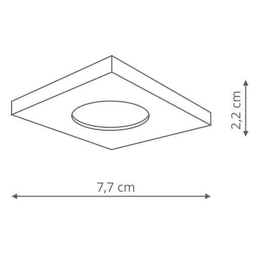 LAMPA sufitowa LAGOS LP-440/1RS WH square Light Prestige podtynkowa OPRAWA metalowy WPUST kwadratowy do łazienki IP65 biały