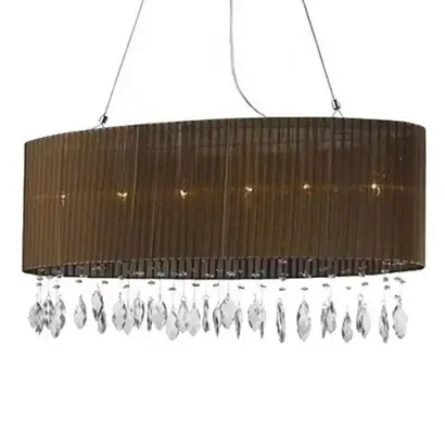 Owalna lampa wisząca SIDNEY AZ1839 Azzardo abażurowa brązowa