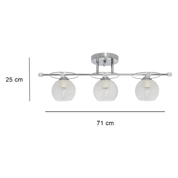Glamour lampa sufitowa 8821/3 8C do pokoju crystals chrom