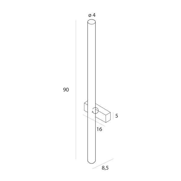 Nowoczesny kinkiet Thora W0421D LED 12W 3000K do łazienki IP44 czarny