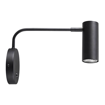 Ścienna lampa Tubo regulowany kinkiet na wysięgniku czarny