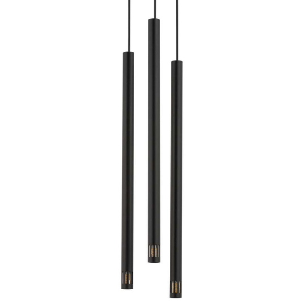 Nowoczesna zwisająca lampa SOPEL 33254 metalowe tuby czarne