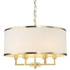LAMPA abażurowa Casa Old Gold M Orlicki Design wisząca OPRAWA okrągły ZWIS klasyczny na łańcuchu kremowy złoty