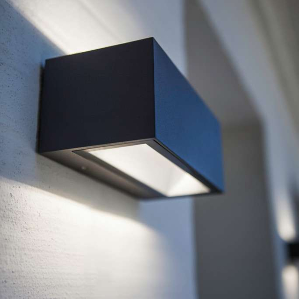 Zewnętrzna LAMPA elewacyjna GEMINI 5189101118 Lutec kinkiet OPRAWA metalowa LED 20W 4000K prostokątna IP54 szara