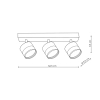 Lampa sufitowaKendal LP-6331/3WS TR/BK do salonu reflektorki czarne