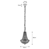 Pałacowa lampa wisząca Granso 107550 salonowa na łańcuchu chrom