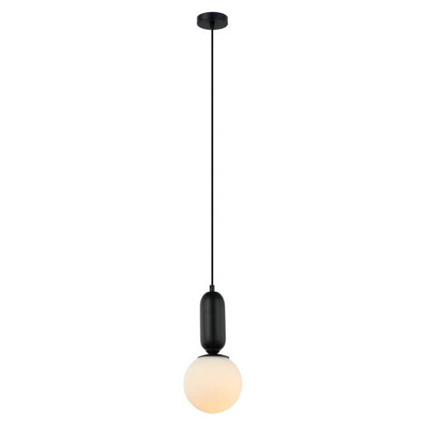 Nowoczesna lampa wisząca Aldeva ball do holu czarna biała