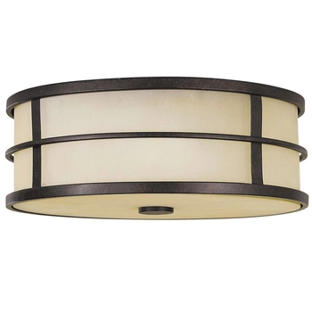 LAMPA sufitowa FE-FUSION-F Elstead FEISS okrągła OPRAWA metalowy plafon brąz biały