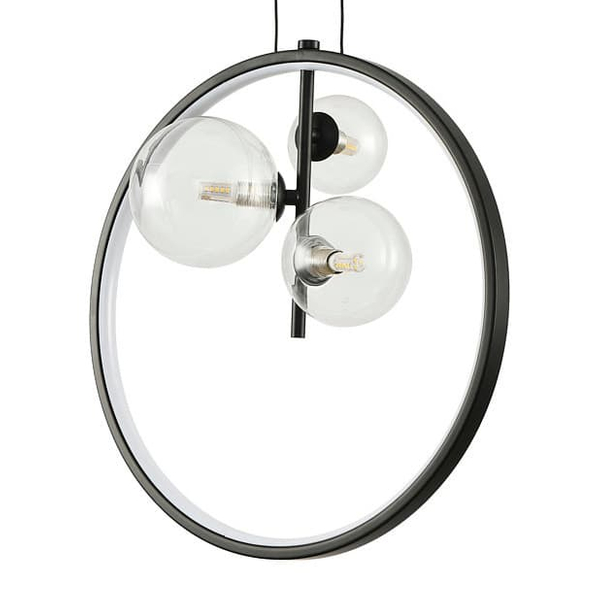 Okrągła wisząca lampa Moderno DN1504 Step pierścień molekuły czarne