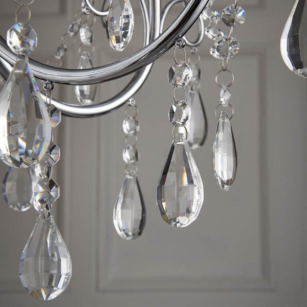 Łazienkowa lampa wisząca Tabitha 61384 Endon crystals glamour IP44 chrom