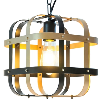 Zwisowa lampa Klatka 312471 na łańcuchu czarna złota