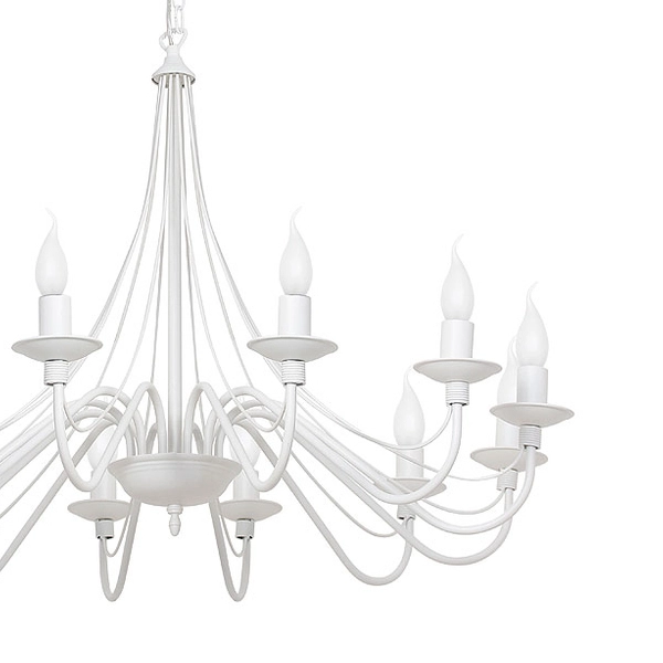 12-punktowy żyrandol Róża 397R Aldex pałacowa biała lampa świecznik