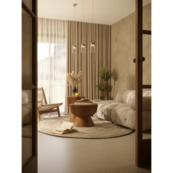 Salonowa lampa wisząca tuba FUSION P0639 LED 7W 3000K szara