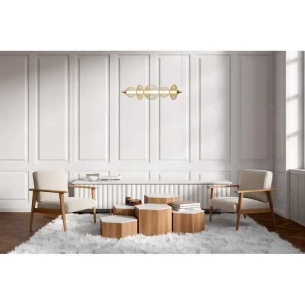Metalowa lampa zwis Sonte PND-24352-40W-AB-AMB Italux LED 40W 3000K bursztynowa