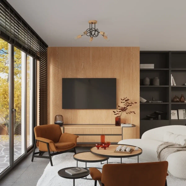 Skandynawska lampa sufitowa EMBER SL.1477 drewniana czarna