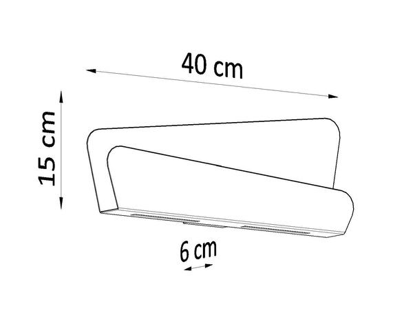Asymetryczna lampa ścienna Bascia SL.0932 Sollux do salonu biała