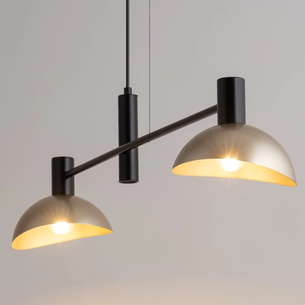 Podwójna lampa wisząca Artis 40566 Sigma z kloszami metalowa czarna złota