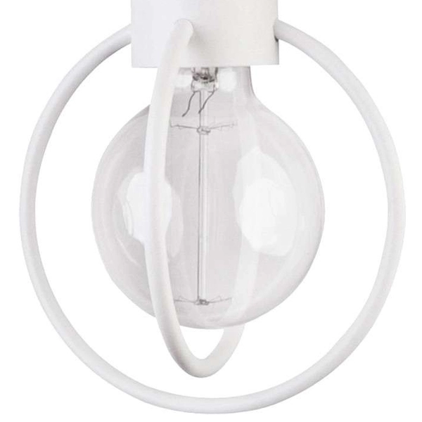 Druciana LAMPA ścienna AURA KOŁO 31105 Sigma industrialna OPRAWA metalowa KINKIET loft drut biały