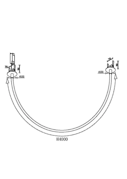 Lampa wisząca Tau MOD146PL-L40B3K Maytoni LED 40W 3000K łuk biały czarny