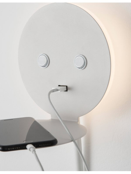 Metalowa lampa ścienna Acacias ruchoma tuba LED 9W biała