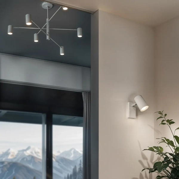 Minimalistyczna lampa sufitowa Siena 1225 regulowany metalowy biały