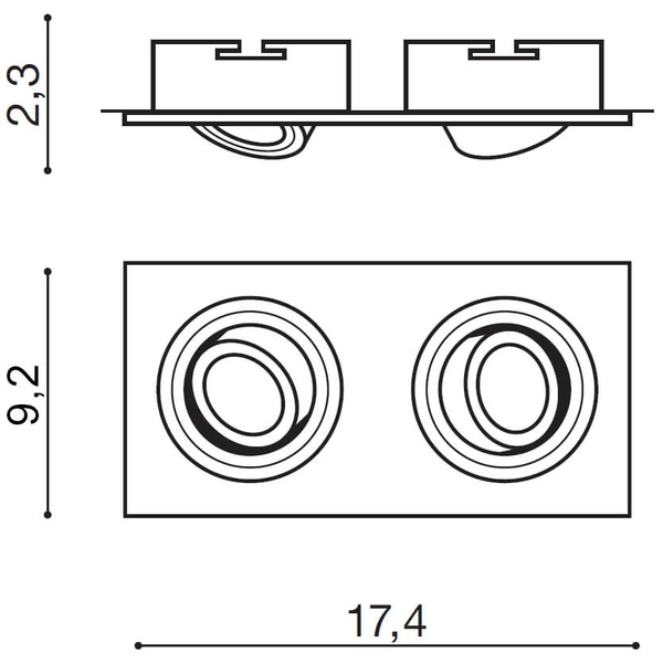 Regulowana lampa sufitowa Caro AZ2438 Azzardo pokojowy wpust aluminium