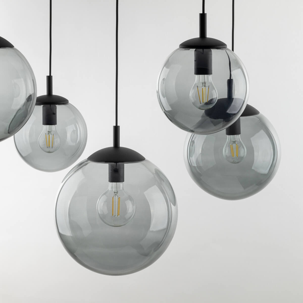 Zwisająca lampa kaskadowa Esme 5382 pająk bubble grafitowa czarna