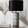 Abażurowa LAMPA stołowa ICHI 108103 Markslojd stojąca LAMPKA ceramiczna stojąca czarna szara