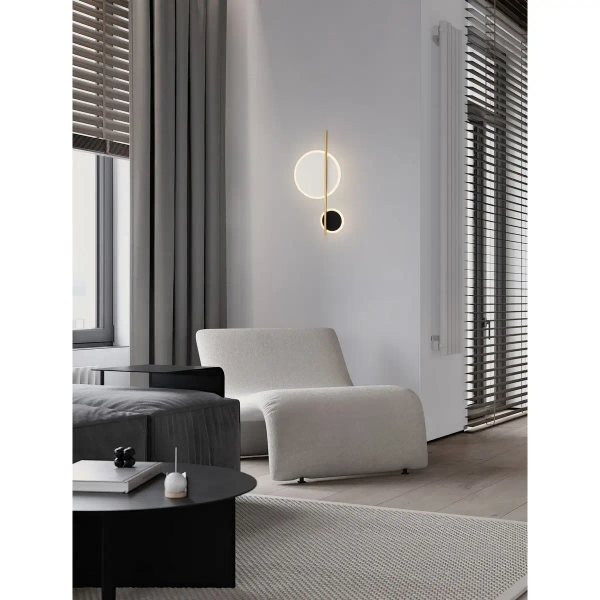 Okrągła lampa ścienna DILVERO LE45489 LED 12W 2700-4000K czarna złota