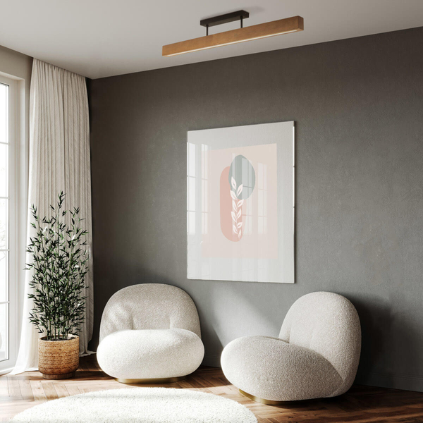 Nasufitowa lampa do jadalni Teo 6614 LED 22W 3000K boho drewniana