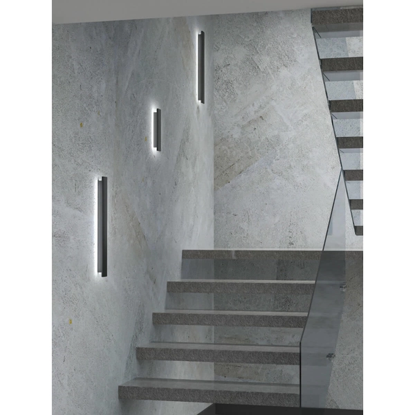 Czarna lampa ścienna Ante prostokątny kinkiet LED 6W 3000K biurowy