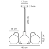 Szklana lampa wisząca kule Franca 2312543035 nad stół mosiądz