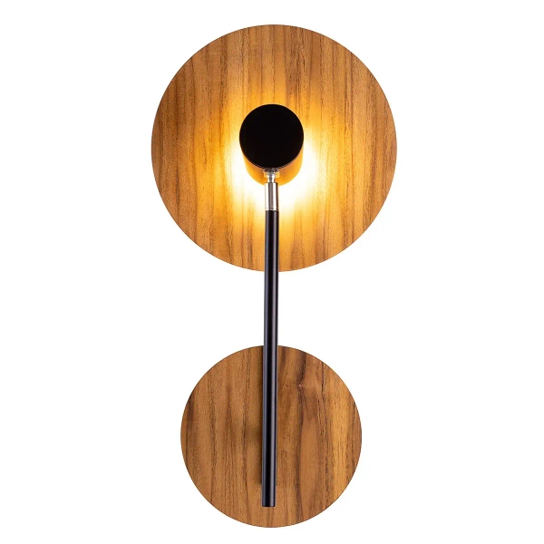 Ścienna lampa okrągła Dot QN-DOT-WB1-TEAK drewniana brązowy czarny