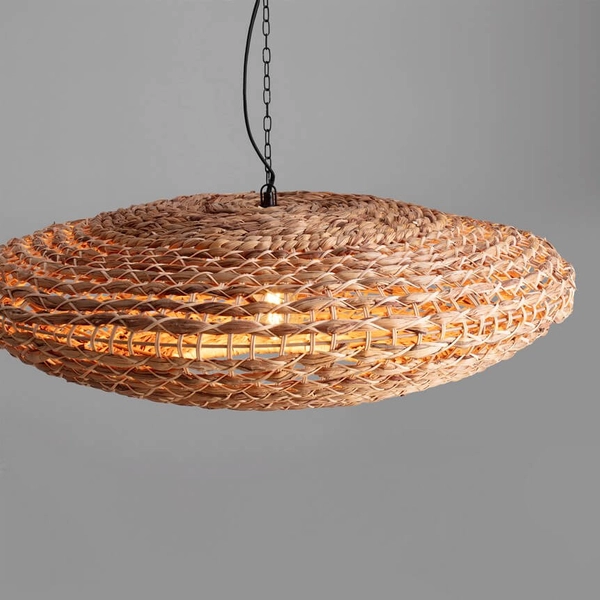 Wisząca lampa nad stół GUARDIA LE44579 japandi naturalna czarna