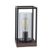 Industrialna stołowa lampa Caleb 93036 ramka czarna brązowa