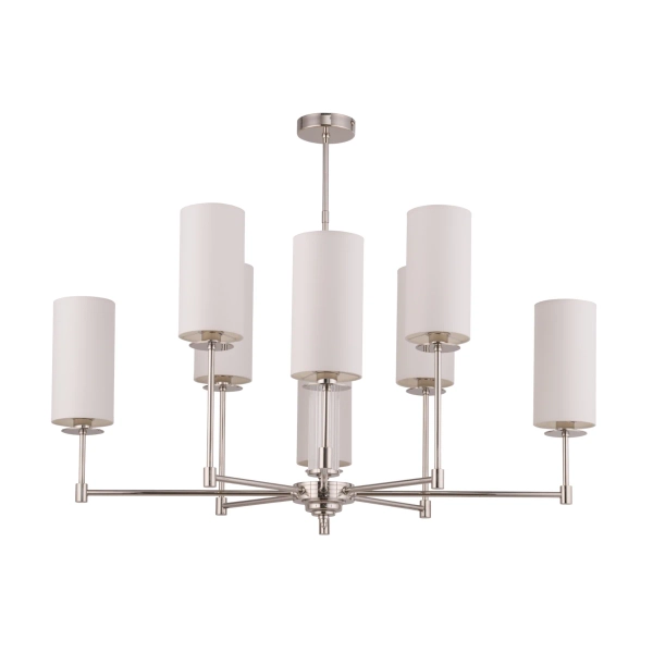 Salonowy żyrandol Empoli EMP-ZW-8 (N) nad stół do jadalni biały nikiel