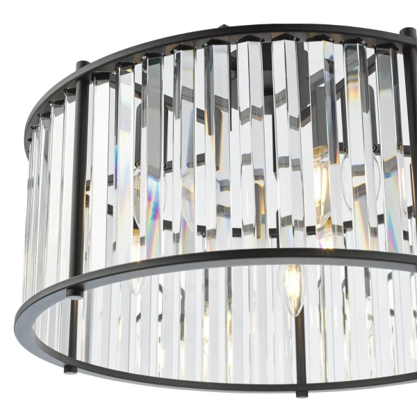 Kryształowa wisząca lampa Kiran KIR0522 regulowana na łańcuchu czarna