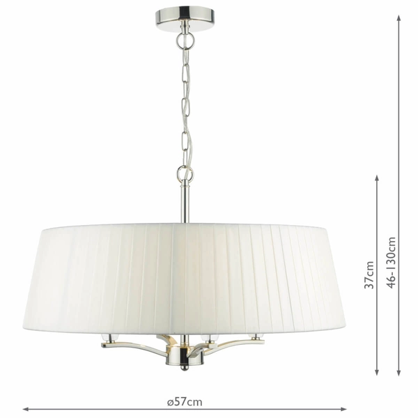 Wisząca lampa nad stół Cristin CRI042 Dar Lighting abażur nikiel écru