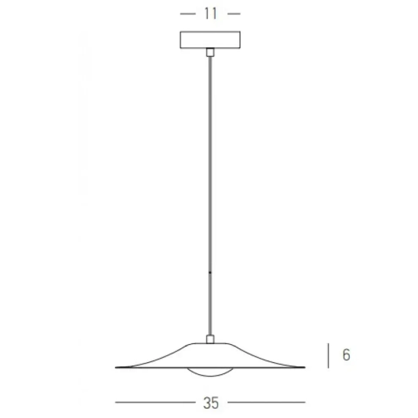 Minimalistyczna ledowa wisząca lampa 22129 LED 12W 3000K spodek biały