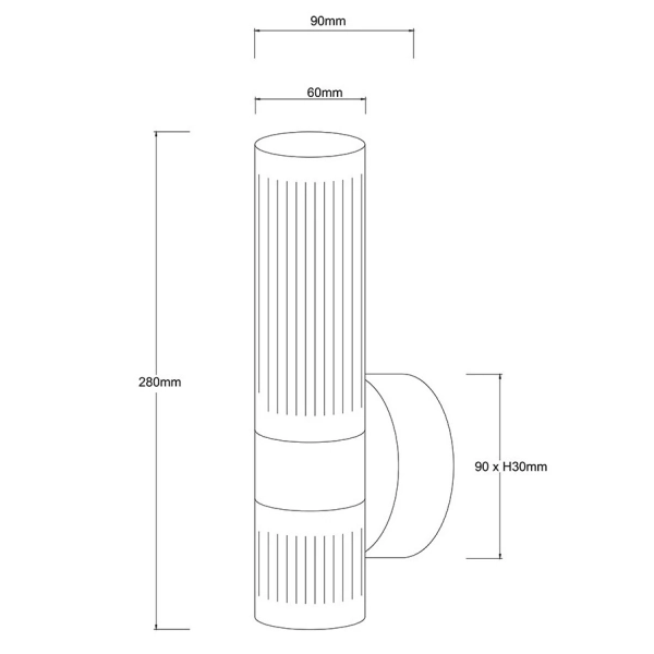 Podłużna lampa ścienna Ambiente LP-1510/1W GD LED 18W 3000-6000K tuba złota