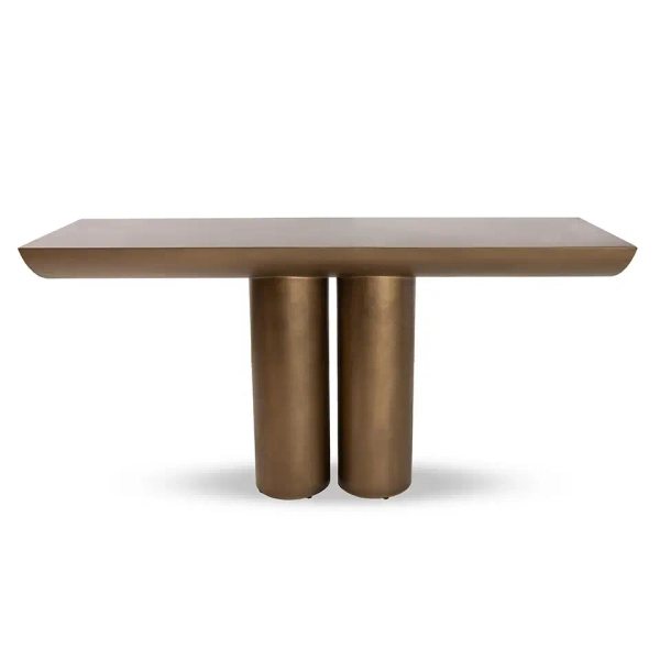 Złota konsolaTIDAL MM001501100370 metalowa do salonu 150cm