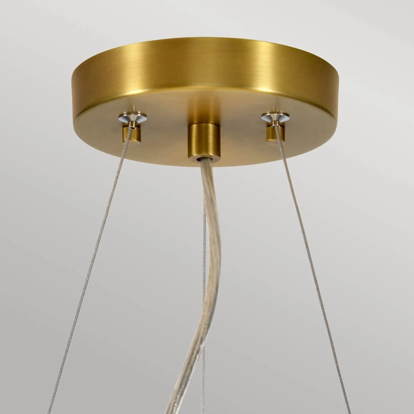 Wisząca lampa z abażurem Pearce DL-PEARCE14-3LT-IV-AB mosiądz biała