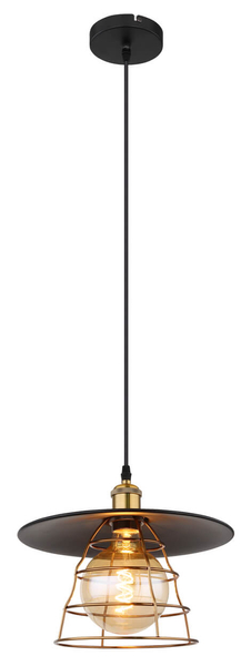 Wisząca lampa Viejo 15086BH 1 industrialna czarna miedziana