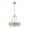 Lampa wisząca łańcuchowa Gotham QZ-GOTHAM-P-BB Quoizel tkaninowy abażur mosiądz