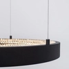 Glamour LAMPA wisząca MORON LE41722 Luces Exclusivas metalowa OPRAWA okrągy ZWIS LED 25W 3000K ring z krysztakami czarny