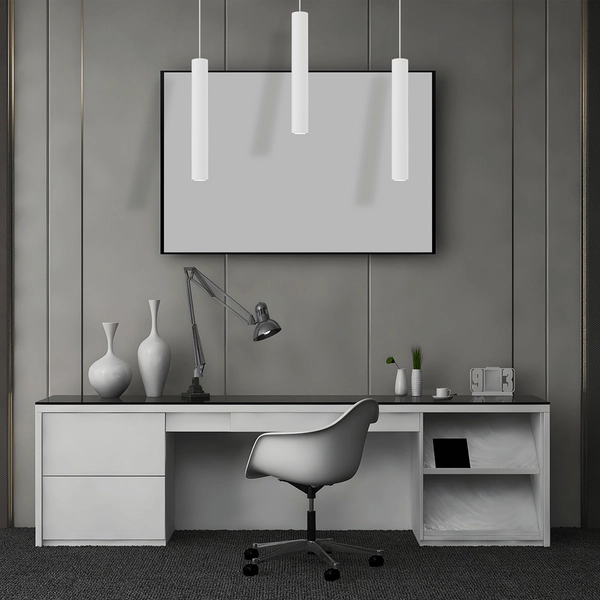 Wisząca lampa Hudson MLP8799 metalowa kaskada loft biała